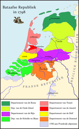 Dep. van de Amstel (rood) in 1798