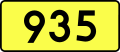 English: Sign of DW 935 with oficial font Drogowskaz and adequate dimensions.