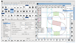 A FontForge felhasználói felülete