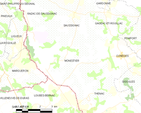 Poziția localității Monestier