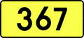 English: Sign of DW 367 with oficial font Drogowskaz and adequate dimensions.