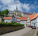 Blick auf Warburger Altstadtkirche und Gymnasium Marianum