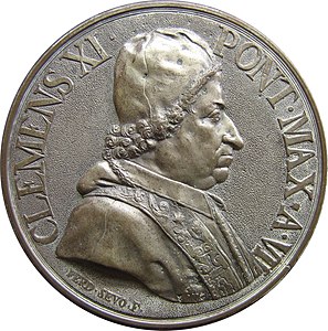 Pope Clemens XI on a coin