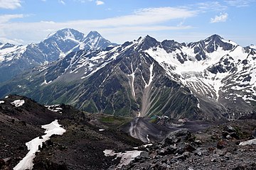 The summit of Mount Elbrus in Russia is the highest point of Europe.