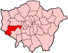 Location of the London Borough of Hounslow in Greater London