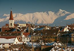 Muntanyes Făgăraș vistes des de Sibiu