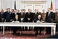 Image 31Soviet general secretary Leonid Brezhnev and US President Jimmy Carter sign the SALT II arms limitation treaty in Vienna on 18 June 1979. (from History of the Soviet Union)