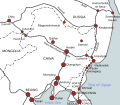 Changchun en mapa del ferr. Transmanchuriano