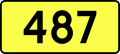 English: Sign of DW 487 with oficial font Drogowskaz and adequate dimensions.