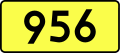 English: Sign of DW 956 with oficial font Drogowskaz and adequate dimensions.