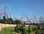 Vue de Shambhala, en blanc, et de Dragon Khan, en rouge.