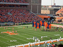 Memorial Stadium during Illinois' game against Iowa in 2008.