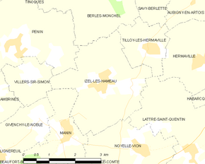 Poziția localității Izel-lès-Hameau