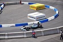 Photo de la BGP 001 aux couleurs de Mercedes, à Munich