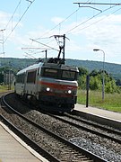 Gare d'Arc-et-Senans Passage du train Corail no 4314 Lyon-Strasbourg à 100 km/h