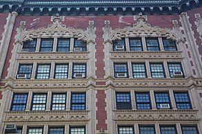 View of the seventh through tenth stories from across Madison Avenue