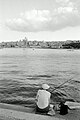 Fisherman with technique of angling, in Malta