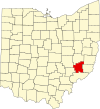 State map highlighting Noble County