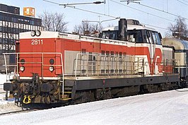 VR locomotief 2811 op 21 februari 2003 te Oulu