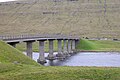 Brúgvin um Streymin of 1973, connecting the two mainlands at Nesvík and Oyrarbakki/Norðskáli (at the opposite shore in the east)