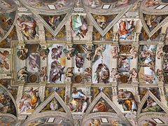 Fresca de la Capèla Sixtina realizada durant la Renaissença per Michelangelo.