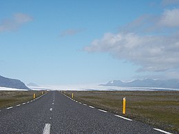 Il ghiacciaio visto verso Jökulsárlón