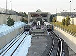 Green Line trains at Branch Avenue station in February 2006