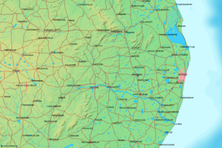 Map of Chennai and surrounding cities