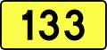 English: Sign of DW 133 with oficial font Drogowskaz and adequate dimensions.