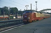 7.–8. KW Der Dieseltriebzug SBB RAm/NS DE als TEE Edelweiss im französischen Mülhausen (Juli 1973).