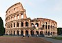 The Colosseum at dusk: exterior view of the best-preserved section