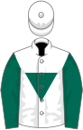 White, dark green inverted triangle and sleeves