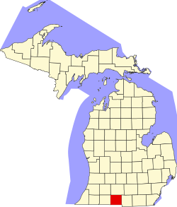 Branch County na mapě Michiganu