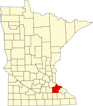 Map of Minnesota highlighting Goodhue County