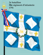 Drapeau du 2e bataillon du 38e régiment d'infanterie de ligne de 1791 à 1793