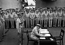 Douglas MacArthur signs formal surrender