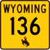 Wyoming Highway 136 marker