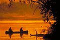 Anglers in a canoe