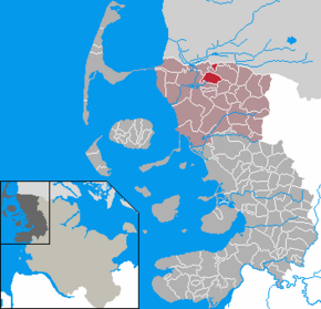 Poziția Humptrup pe harta districtului Nordfriesland