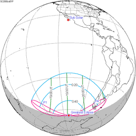 Carte de l'éclipse générale.