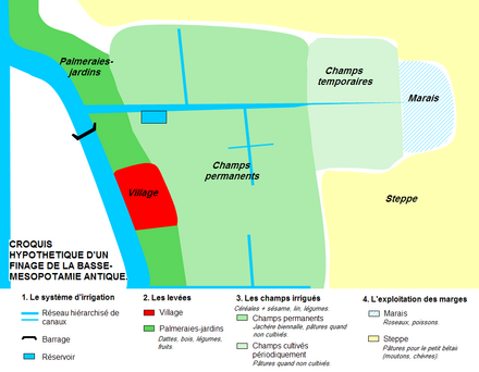 Plan d'une zone agricole.