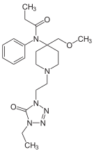 Chemical structure of alfentanil.