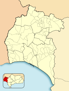 Map showing the location of Marismas de Isla Cristina