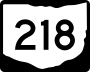 State Route 218 marker