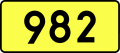 English: Sign of DW 982 with oficial font Drogowskaz and adequate dimensions.