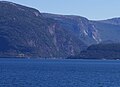 Bridge at mouth of Ikjefjord, seen from main fjord