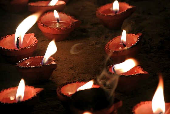 Rows of diyas