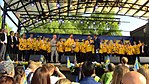 Sveriges hockeylandslag i Kungsträdgården 2018.