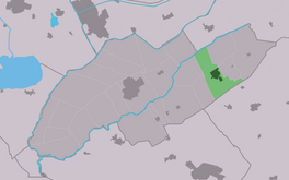 Lokaasje Noardwâlde (grien) yn de gemeente Weststellingwerf