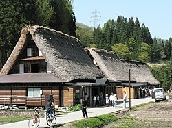 Traditional thatching roof style homes in Ainokura, Gokayama